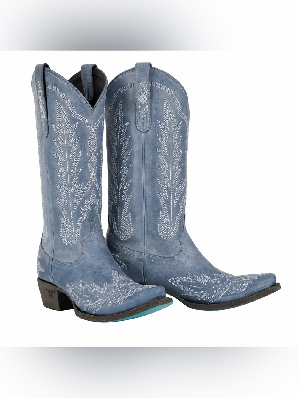 NWT âś§đź’Ž LANE BOOTS đź’Žâś§ Lexington Washed Denim Blue Cowboy Boots Size 7.5 - Picture 4 of 8